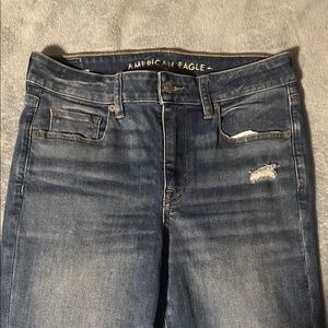 American Eagle Outfitters High Rise Distressed Blue Jeans